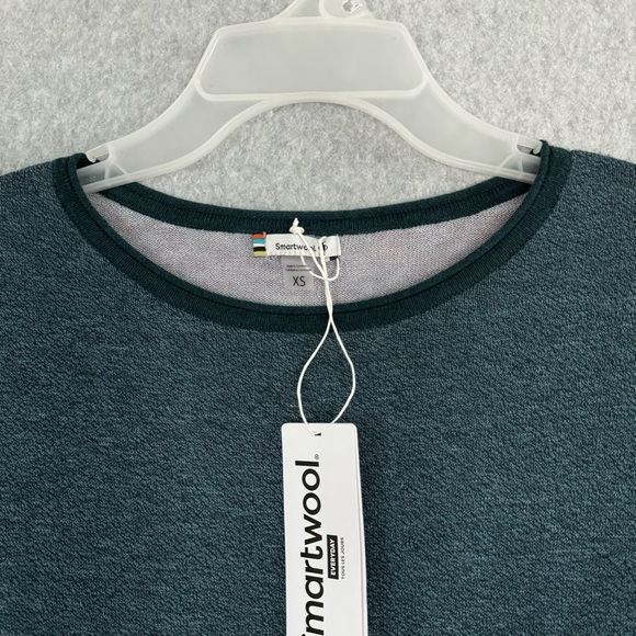 Smartwool Shadow Pine Colorblock Sweater Womens XS Mist Twilight Blue Marled - Picture 2 of 15
